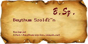 Beythum Szolón névjegykártya
